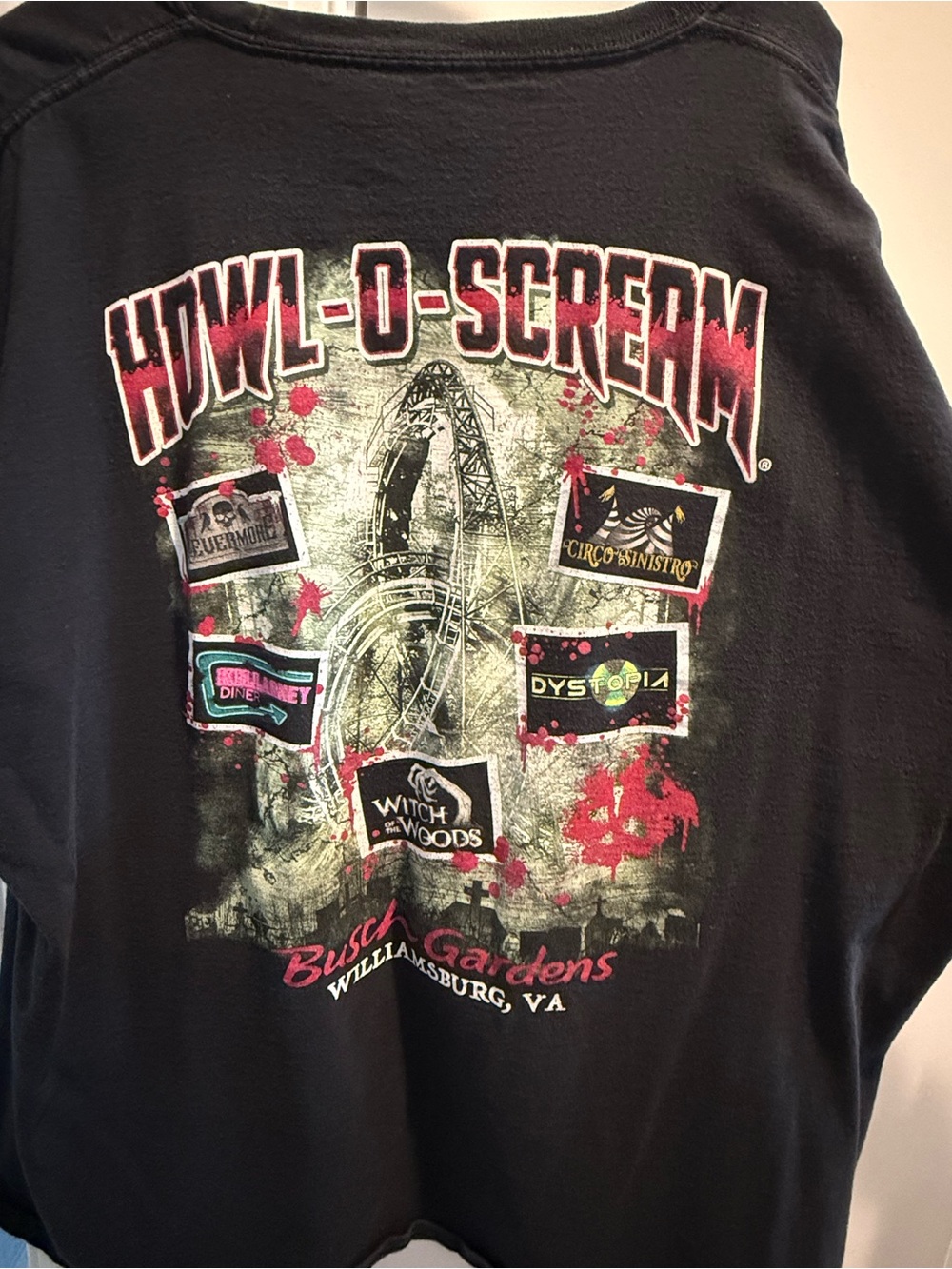 Busch Gardens Howl-O-Scream 2021 Williamsburg Black Cotton Halloween T-Shirt